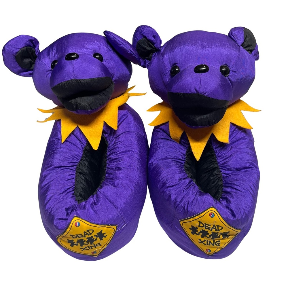 Vintage Grateful Dead Purple & Yellow Bear Slippers